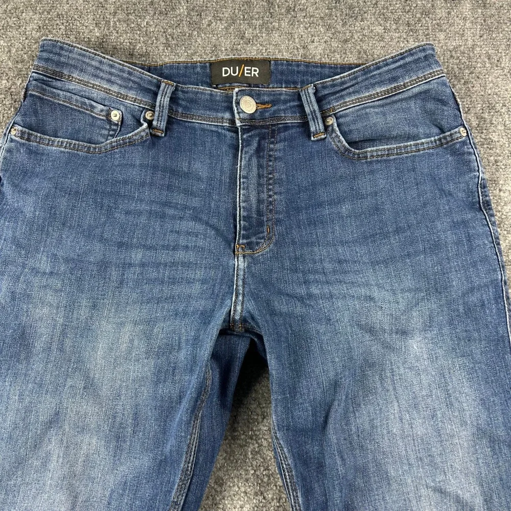 DU/ER Performance Denim Men‎ 34x30 Blue Relaxed Tapered Jeans MFLR4505 Stretch